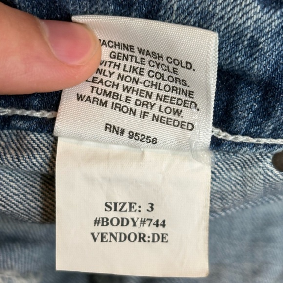 Deadstock Vintage Y2K 2000s midi blue jean raw hem fringe denim skirt sz 29 NWT - Picture 10 of 16